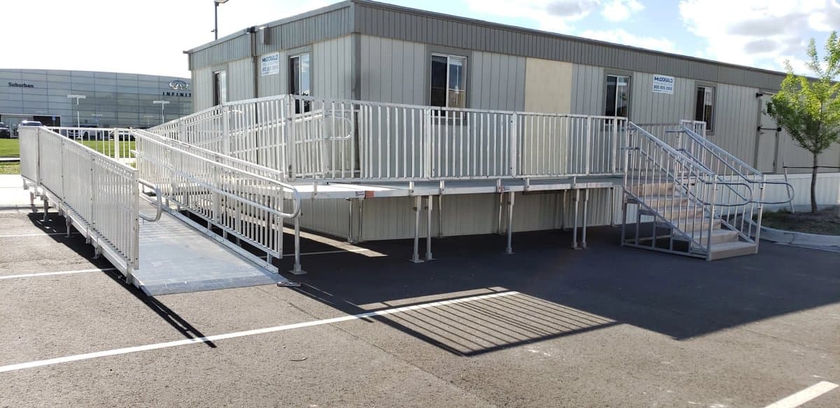 Rampit USA aluminum ramp and platform system at a commercial building